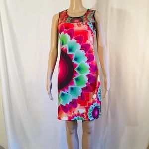 Desigual Colorful Abstract Tank Style Dress
